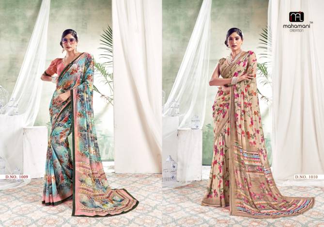 Colors Mahamani Printed Daily Wear Sarees Catalog